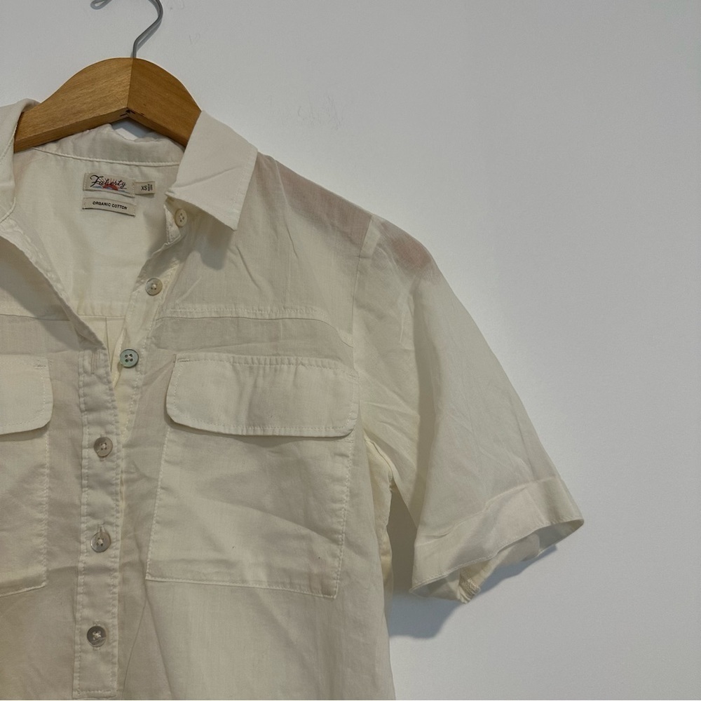 Faherty uptown organic cotton off white button down blouse - Picture 10 of 10